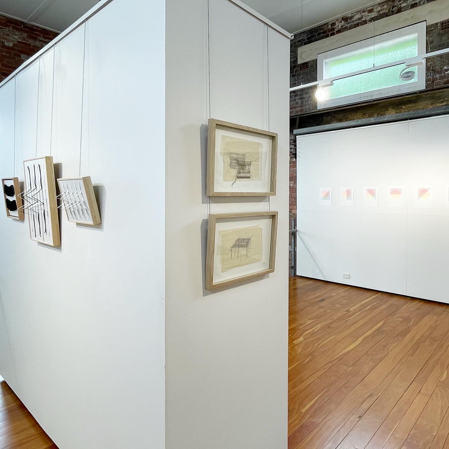 an installation view of vast and vivid - the work of Ally McKay, Tess Mehonoshen and Lucy Rebekah is visible
